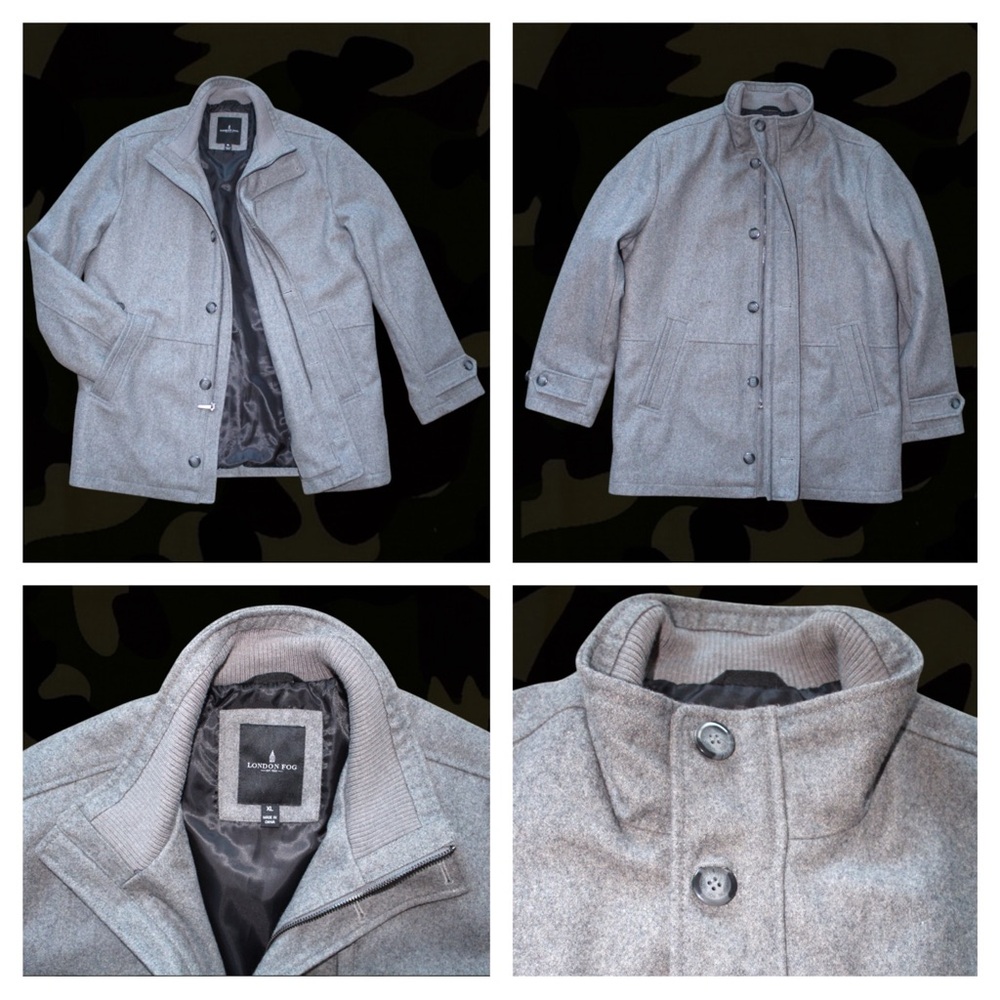 London Fog Wool Gray Pea Coat